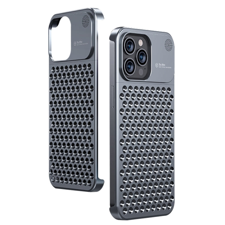 For iPhone 13 Pro Max Aromatherapy Aluminum Alloy Cooling Phone Case(Grey) - iPhone 13 Pro Max Cases by buy2fix | Online Shopping UK | buy2fix