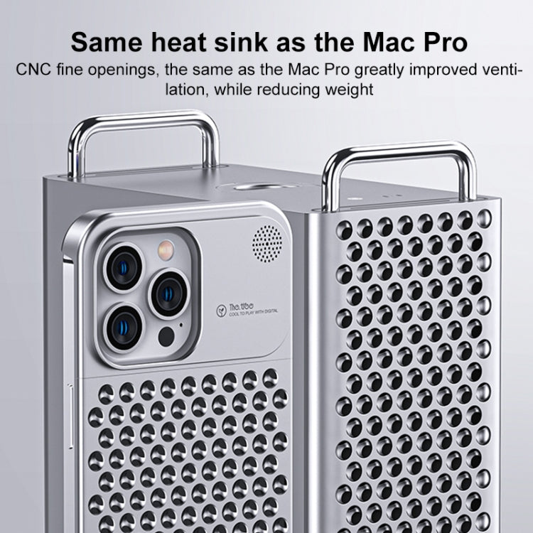 For iPhone 14 Plus Aromatherapy Aluminum Alloy Cooling Phone Case(Silver) - iPhone 14 Plus Cases by buy2fix | Online Shopping UK | buy2fix