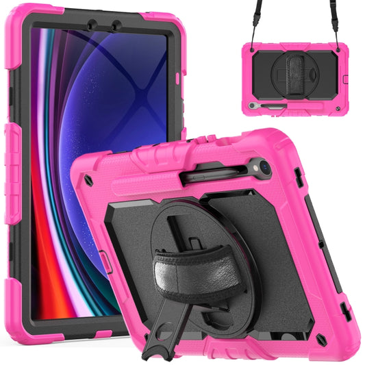 For Samsung Galaxy Tab S9 / S8 / S7 Silicone + PC Tablet Case(Rose Red+Black) - Galaxy Tab S9 Cases by buy2fix | Online Shopping UK | buy2fix