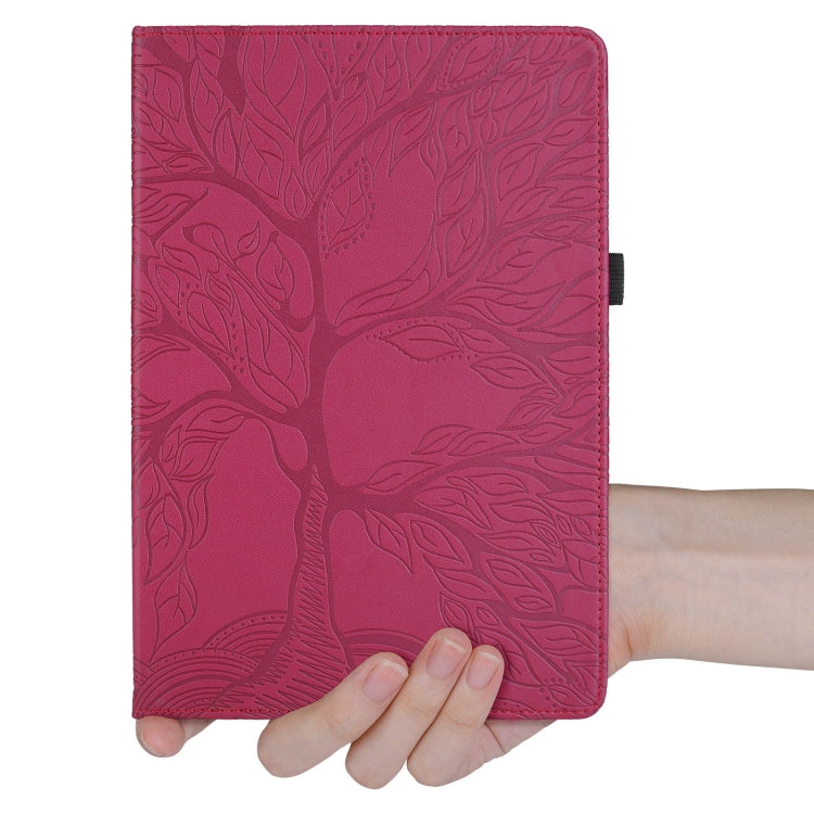 For iPad Pro 11 2024 Tree Life Embossed Rotation Leather Smart Tablet Case(Red) - iPad Pro 11 2024 Cases by buy2fix | Online Shopping UK | buy2fix