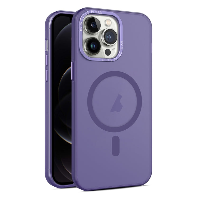 For iPhone 12 Pro Max MagSafe Frosted Translucent Mist Phone Case(Dark Purple) - iPhone 12 Pro Max Cases by buy2fix | Online Shopping UK | buy2fix