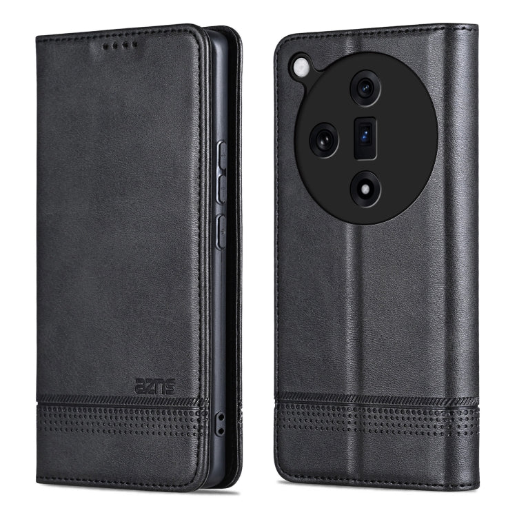 For OPPO Find X7 AZNS Magnetic Calf Texture Flip Leather Phone Case(Black) - Find X7 Cases by AZNS | Online Shopping UK | buy2fix