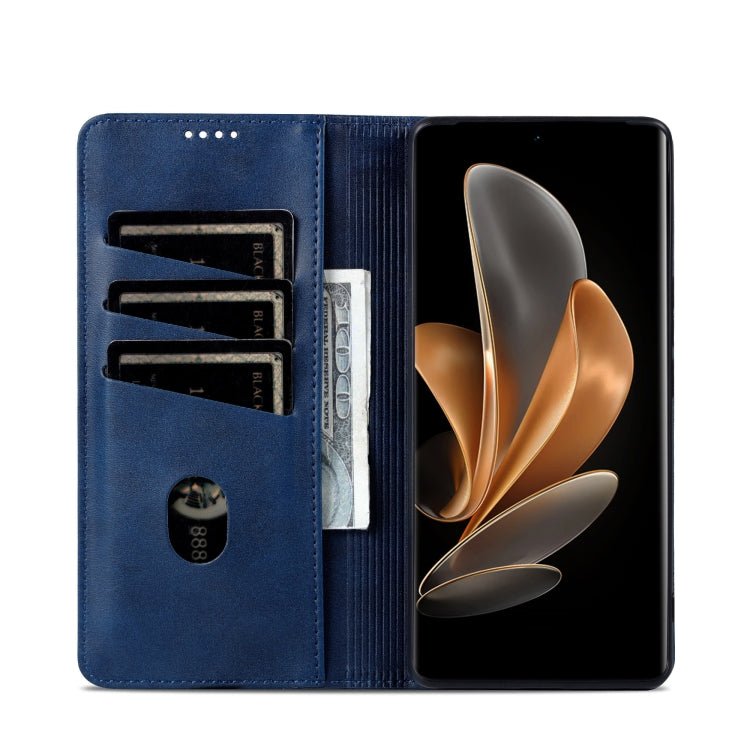 For OPPO Find X7 Ultra AZNS Magnetic Calf Texture Flip Leather Phone Case(Dark Blue) - OPPO Cases by AZNS | Online Shopping UK | buy2fix