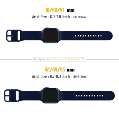 For Apple Watch Series 7 41mm Pin Buckle Silicone Watch Band(Midnight Blue) - Watch Bands by buy2fix | Online Shopping UK | buy2fix