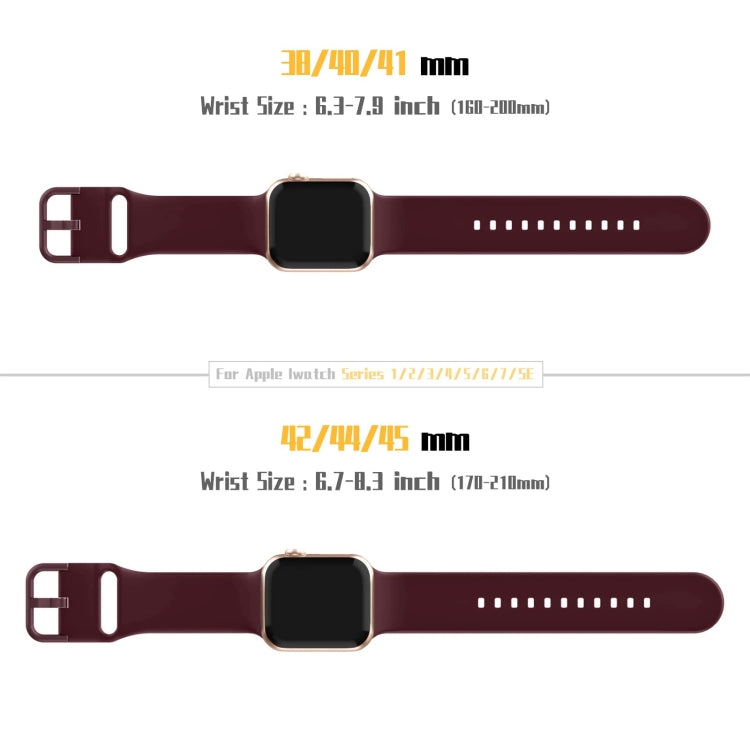 For Apple Watch Series 4 44mm Pin Buckle Silicone Watch Band(Wine Red) - Watch Bands by buy2fix | Online Shopping UK | buy2fix