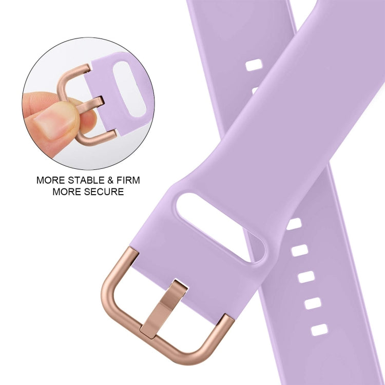 For Apple Watch Series 4 44mm Pin Buckle Silicone Watch Band(Lavender) - Watch Bands by buy2fix | Online Shopping UK | buy2fix