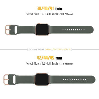 For Apple Watch Series 4 40mm Pin Buckle Silicone Watch Band(Olive) - Watch Bands by buy2fix | Online Shopping UK | buy2fix