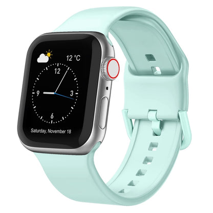 For Apple Watch Series 9 41mm Pin Buckle Silicone Watch Band(Mint Green) - Watch Bands by buy2fix | Online Shopping UK | buy2fix