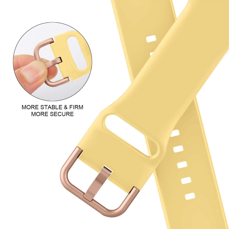 For Apple Watch Series 9 41mm Pin Buckle Silicone Watch Band(Yellow) - Watch Bands by buy2fix | Online Shopping UK | buy2fix