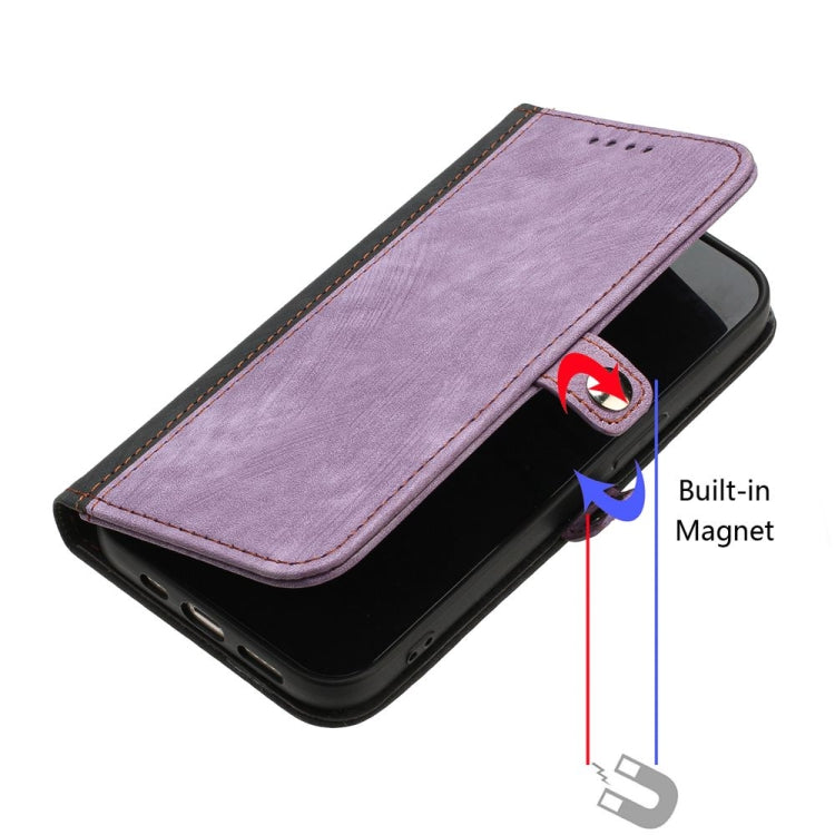 For Motorola Edge 5G 2024 Side Buckle Double Fold Hand Strap Leather Phone Case(Purple) - Motorola Cases by buy2fix | Online Shopping UK | buy2fix