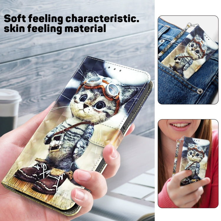 For iPhone 16 Pro Max 3D Painted Leather Phone Case(Naughty Cat) - iPhone 16 Pro Max Cases by buy2fix | Online Shopping UK | buy2fix