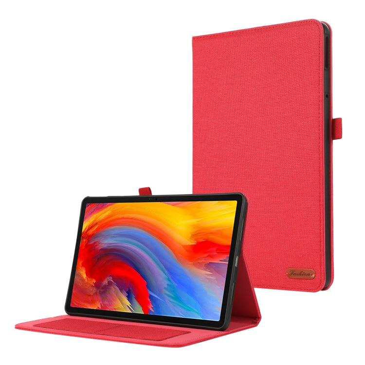 For Lenovo Tab M11 / Xiaoxin Pad 11 2024 Horizontal Flip TPU + Fabric PU Leather Tablet Case(Red) - Lenovo by buy2fix | Online Shopping UK | buy2fix