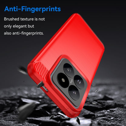 For Xiaomi 14 Pro Brushed Texture Carbon Fiber TPU Phone Case(Red) - 14 Pro Cases by buy2fix | Online Shopping UK | buy2fix