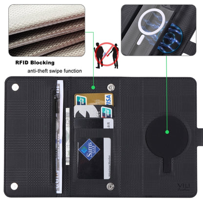 For iPhone 13 Pro Max ViLi GHB Series MagSafe Magnetic Zipper Leather Phone Case(Black) - iPhone 13 Pro Max Cases by ViLi | Online Shopping UK | buy2fix
