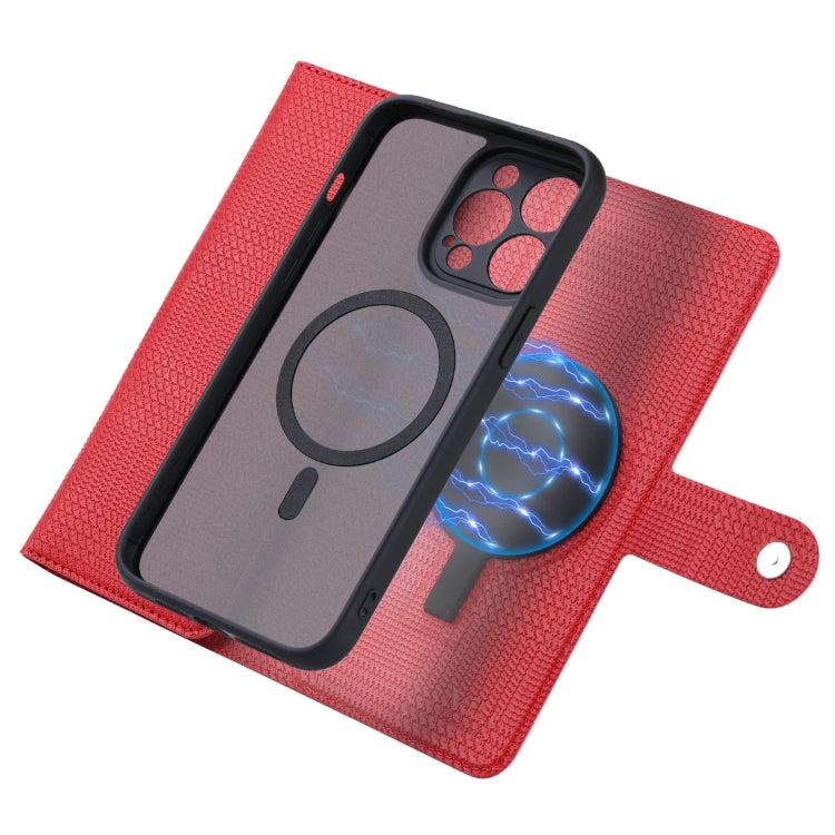 For iPhone 13 Pro ViLi GHB Series MagSafe Magnetic Zipper Leather Phone Case(Red) - iPhone 13 Pro Cases by ViLi | Online Shopping UK | buy2fix