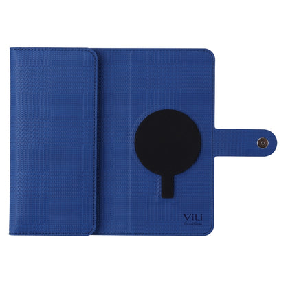 For iPhone 15 Plus ViLi GHB Series MagSafe Magnetic Zipper Leather Phone Case(Blue) - iPhone 15 Plus Cases by ViLi | Online Shopping UK | buy2fix
