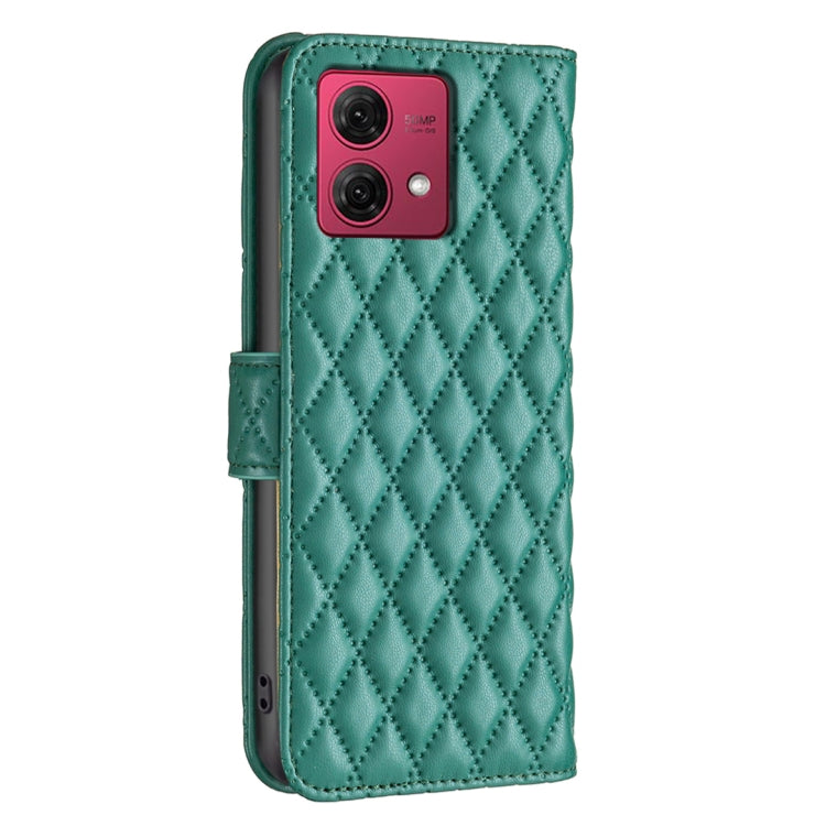 For Motorola Moto G84 Diamond Lattice Wallet Flip Leather Phone Case(Green) - Motorola Cases by buy2fix | Online Shopping UK | buy2fix