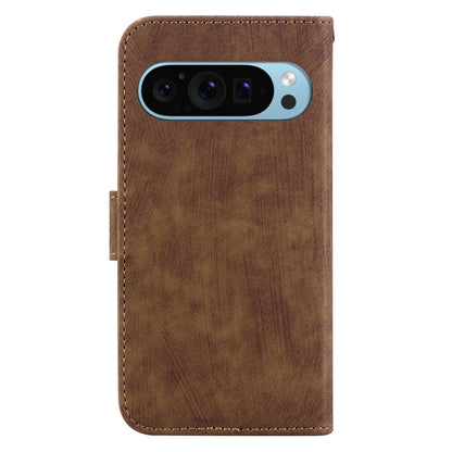 For Google Pixel 9 Pro Little Tiger Embossed Leather Phone Case(Brown) - Google Cases by buy2fix | Online Shopping UK | buy2fix