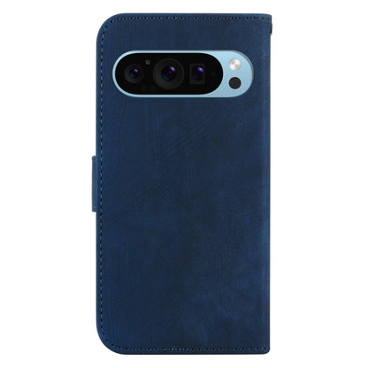 For Google Pixel 9 Little Tiger Embossed Leather Phone Case(Dark Blue) - Google Cases by buy2fix | Online Shopping UK | buy2fix