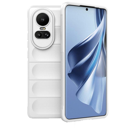 For OPPO Reno10 5G Global Magic Shield TPU + Flannel Phone Case(White) - OPPO Cases by buy2fix | Online Shopping UK | buy2fix