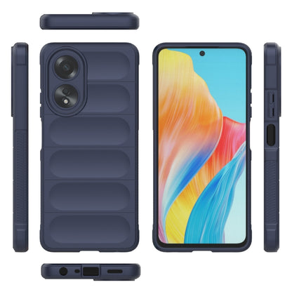 For OPPO A58 4G Global Magic Shield TPU + Flannel Phone Case(Dark Blue) - OPPO Cases by buy2fix | Online Shopping UK | buy2fix