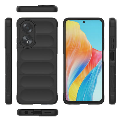 For OPPO A58 4G Global Magic Shield TPU + Flannel Phone Case(Black) - OPPO Cases by buy2fix | Online Shopping UK | buy2fix