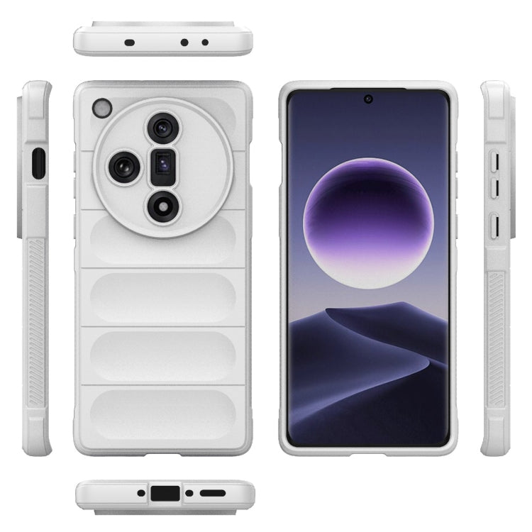 For OPPO Find X7 5G Magic Shield TPU + Flannel Phone Case(White) - OPPO Cases by buy2fix | Online Shopping UK | buy2fix