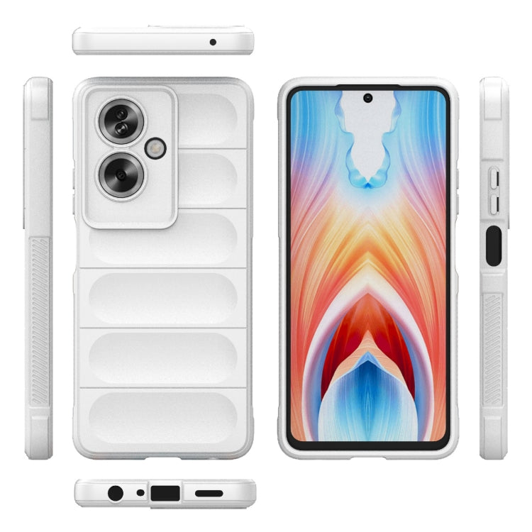 For OPPO A79 5G Global Magic Shield TPU + Flannel Phone Case(White) - OPPO Cases by buy2fix | Online Shopping UK | buy2fix