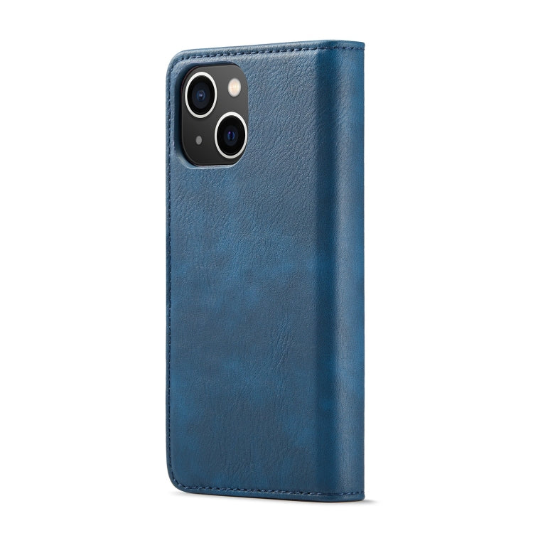 For iPhone 15 DG.MING Crazy Horse Texture Detachable Magnetic Leather Phone Case(Blue) - iPhone 15 Cases by DG.MING | Online Shopping UK | buy2fix