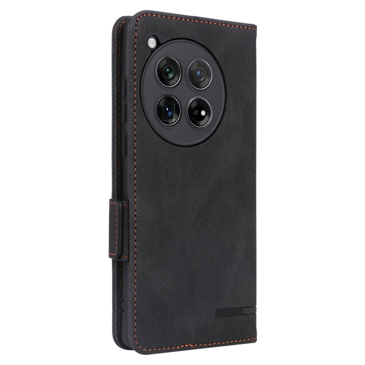 For OnePlus 12 Magnetic Clasp Leather Phone Case(Black) - OnePlus Cases by buy2fix | Online Shopping UK | buy2fix