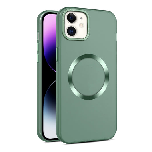 For iPhone 12 / 12 Pro CD Texture MagSafe Frosted Translucent Phone Case(Green) - iPhone 12 / 12 Pro Cases by buy2fix | Online Shopping UK | buy2fix