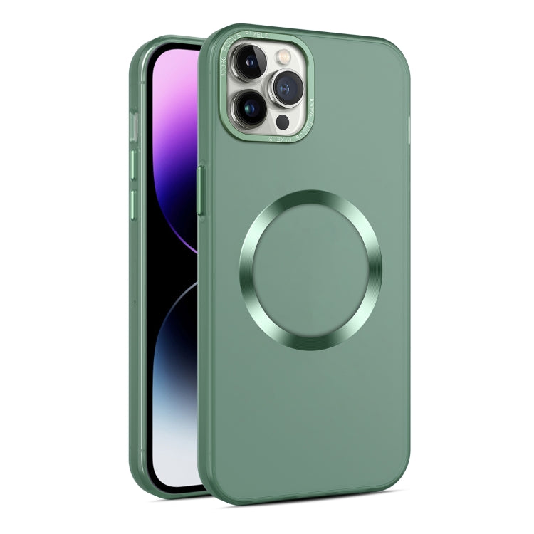 For iPhone 11 Pro CD Texture MagSafe Frosted Translucent Phone Case(Green) - iPhone 11 Pro Max Cases by buy2fix | Online Shopping UK | buy2fix