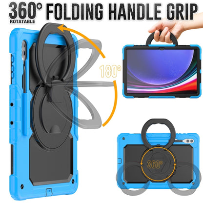 For Samsung Galaxy Tab S10 Ultra D Type Silicone Hybrid PC Tablet Case with Handle Holder(Light Blue) - Galaxy Tab S9 Ultra Cases by buy2fix | Online Shopping UK | buy2fix