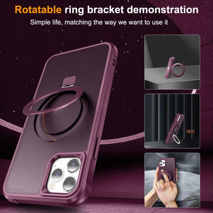 For iPhone 11 Pro Max MagSafe Magnetic Holder Phone Case(Wine Red) - iPhone 11 Pro Max Cases by buy2fix | Online Shopping UK | buy2fix