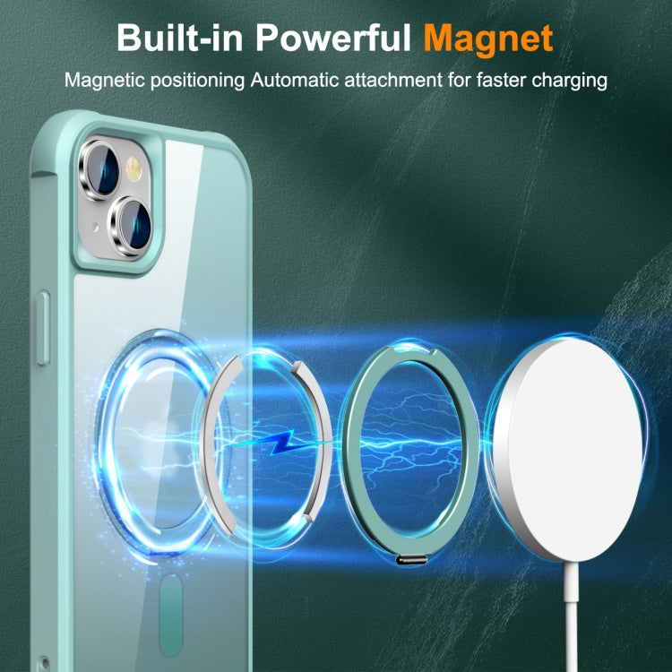 For iPhone 14 / 13 MagSafe Magnetic Rotating Holder Phone Case(Lake Blue) - iPhone 14 Cases by buy2fix | Online Shopping UK | buy2fix