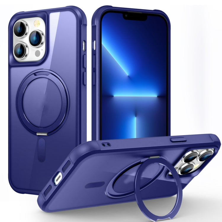 For iPhone 13 Pro MagSafe Magnetic Rotating Holder Phone Case(Klein Blue) - iPhone 13 Pro Cases by buy2fix | Online Shopping UK | buy2fix