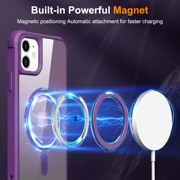 For iPhone 11 MagSafe Magnetic Rotating Holder Phone Case(Purple) - iPhone 11 Cases by buy2fix | Online Shopping UK | buy2fix