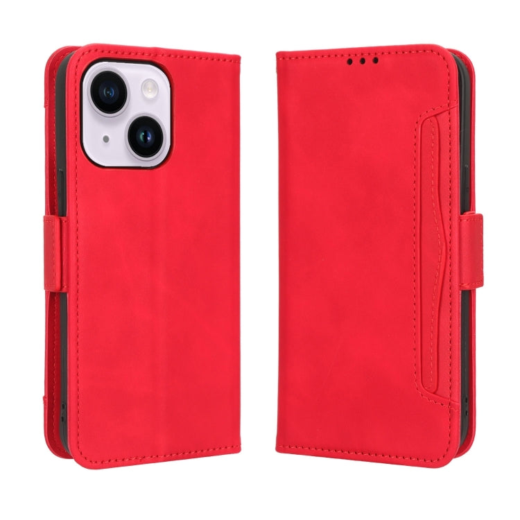 For iPhone 16 Pro Max Skin Feel Calf Texture Card Slots Leather Phone Case(Red) - iPhone 16 Pro Max Cases by buy2fix | Online Shopping UK | buy2fix