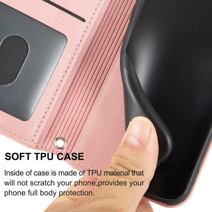 For iPhone 16 Pro Max Embossed Stripes Skin Feel Leather Phone Case(Pink) - iPhone 16 Pro Max Cases by buy2fix | Online Shopping UK | buy2fix