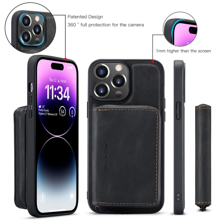 For iPhone 15 Pro Max JEEHOOD Magnetic Zipper Wallet Leather Phone Case(Black) - iPhone 15 Pro Max Cases by JEEHOOD | Online Shopping UK | buy2fix