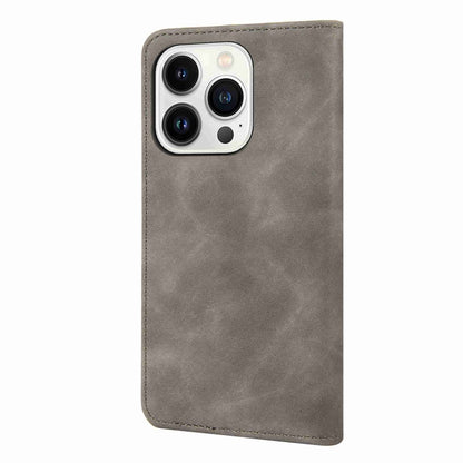 For iPhone 16 Pro Max Skin Feel Splicing Leather Phone Case(Grey) - iPhone 16 Pro Max Cases by buy2fix | Online Shopping UK | buy2fix