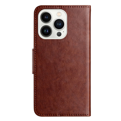 For iPhone 16 Pro Butterfly Flower Pattern Flip Leather Phone Case(Brown) - iPhone 16 Pro Cases by buy2fix | Online Shopping UK | buy2fix