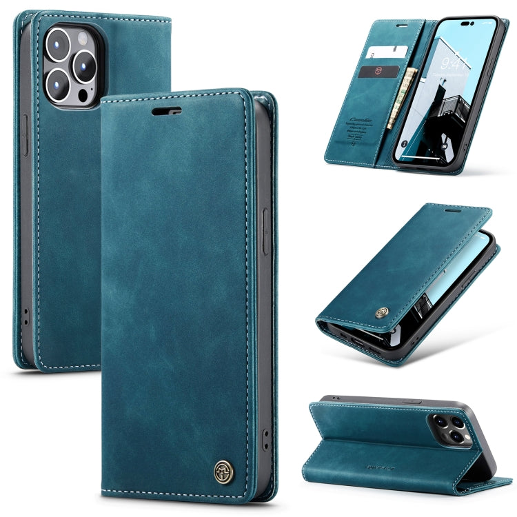 For iPhone 15 Pro Max CaseMe 013 Multifunctional Horizontal Flip Leather Phone Case(Blue) - iPhone 15 Pro Max Cases by CaseMe | Online Shopping UK | buy2fix