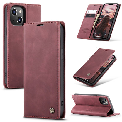 For iPhone 15 CaseMe 013 Multifunctional Horizontal Flip Leather Phone Case(Wine Red) - iPhone 15 Cases by CaseMe | Online Shopping UK | buy2fix