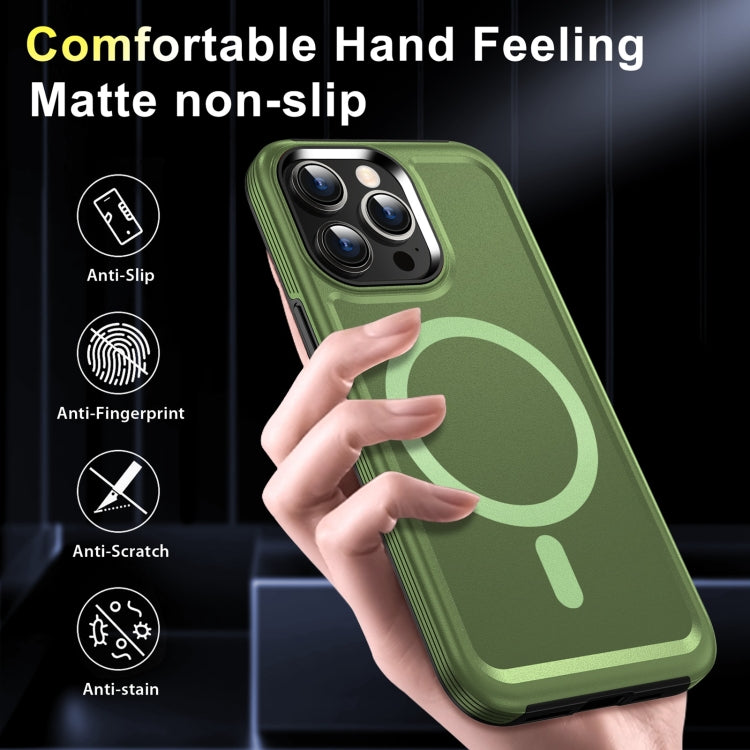 For iPhone 12 Pro Shield Armor MagSafe TPU Hybrid PC Phone Case(Grass Green) - iPhone 12 / 12 Pro Cases by buy2fix | Online Shopping UK | buy2fix