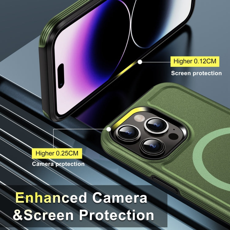 For iPhone 12 Pro Shield Armor MagSafe TPU Hybrid PC Phone Case(Grass Green) - iPhone 12 / 12 Pro Cases by buy2fix | Online Shopping UK | buy2fix