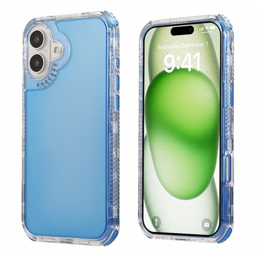 For iPhone 16 Dreamland 3 in 1 Clear Color Transparent Frame PC + TPU Phone Case(Blue) - iPhone 16 Cases by buy2fix | Online Shopping UK | buy2fix