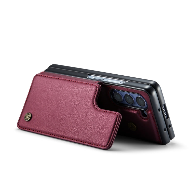 For Samsung Galaxy Z Fold5 CaseMe C22 PC+TPU Business Style RFID Anti-theft Leather Phone Case(Wine Red) - Galaxy Z Fold5 Cases by CaseMe | Online Shopping UK | buy2fix