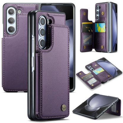 For Samsung Galaxy Z Fold5 CaseMe C22 PC+TPU Business Style RFID Anti-theft Leather Phone Case(Purple) - Galaxy Z Fold5 Cases by CaseMe | Online Shopping UK | buy2fix