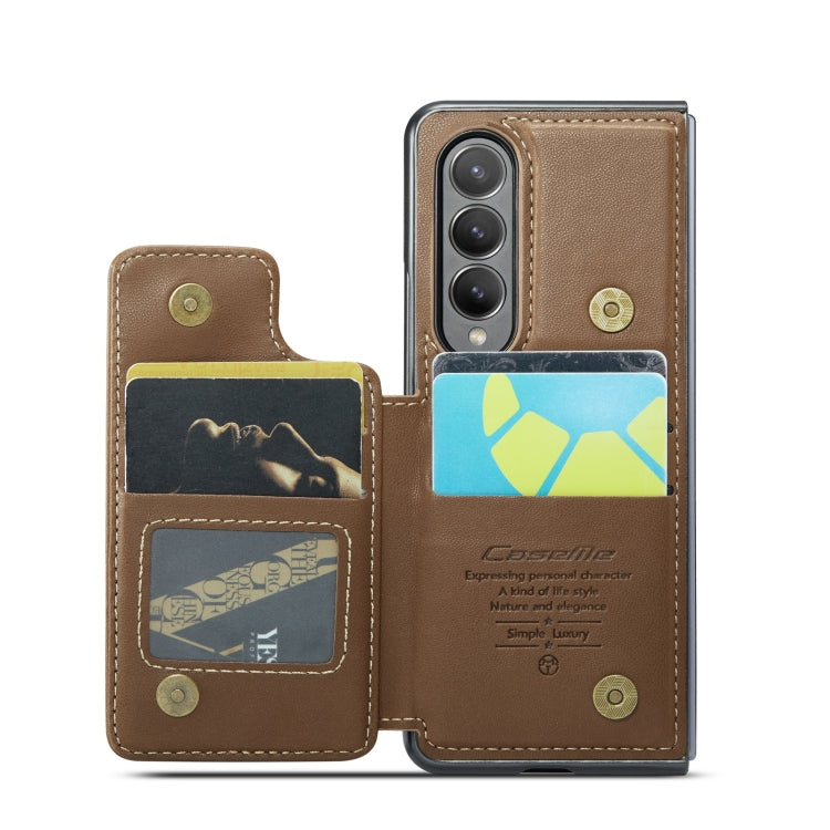 For Samsung Galaxy Z Fold3 5G CaseMe C22 PC+TPU Business Style RFID Anti-theft Leather Phone Case(Brown) - Galaxy Phone Cases by CaseMe | Online Shopping UK | buy2fix